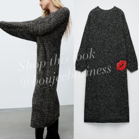 ZARA Knit Midi Sweater Dress BNWT - Picture 6 of 6
